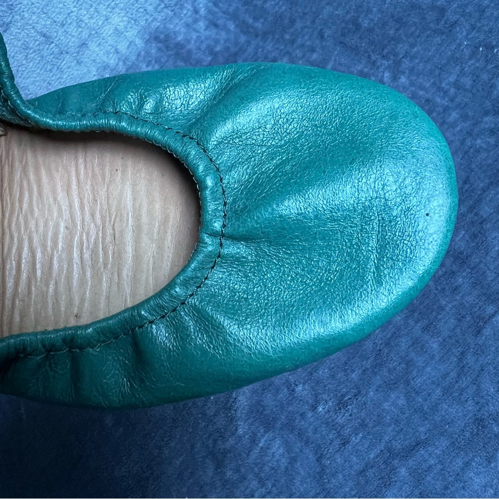 Tieks By Gavriely Flat Shoes Sz 7 Pacific Green Leather Ballet  Flats Foldable - Picture 6 of 17